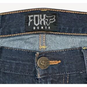 Fox Denim Mens‎ Straight-Leg Jeans Dark Wash Blue Cotton Blend Size 32 x 31